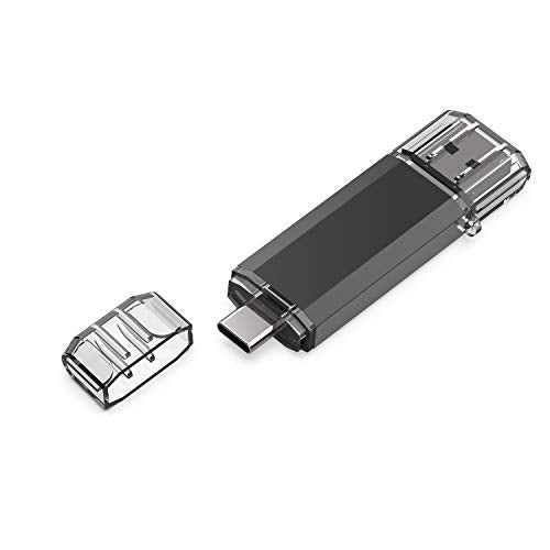 64GB Type C Flash Drive 2 in 1 OTG USB 3.0 + USB C Memory Stick with Keychain Dual Type C USB Thumb Drive Photo Stick Jump Drive for Android Smartphones, Computers, MacBook, Tablets, PC
