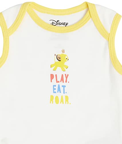 Disney | Marvel | Star Wars Uni  Babies' Sleeveless Bodysuits, Pack of 6, Lion King Play Eat Roar, 12 Months