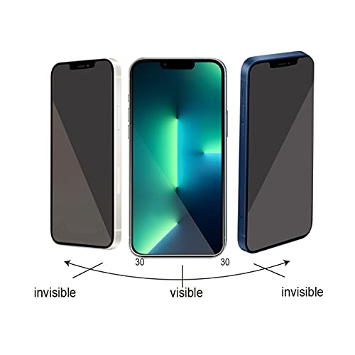 Privacy Screen Protector Compatible with iPhone 14/iPhone 13/iPhone 13 Pro [6.1 Inch] 2 Pack Anti Spy Private Tempered Glass Anti-Scratch Case Friendly [Black] [Not for iPhone 13 Pro Max]