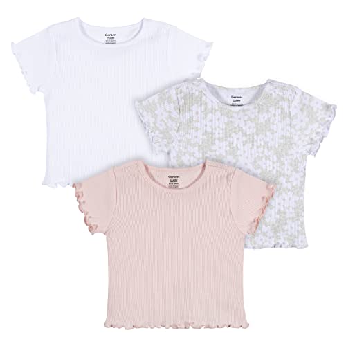 Baby Girls' 3-Pack Short Sleeve Tees, White Floral, 18 Months