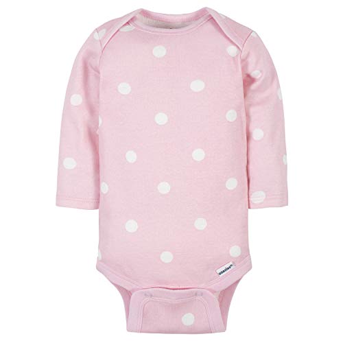 Baby Girls' 6-Pack Long-Sleeve Onesies Bodysuits, Princess Pink, 0-3 Months