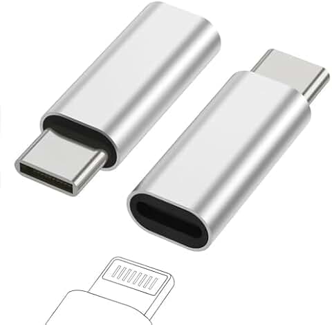 Two Lightning to USB-C adapters for fast charging and data transfer