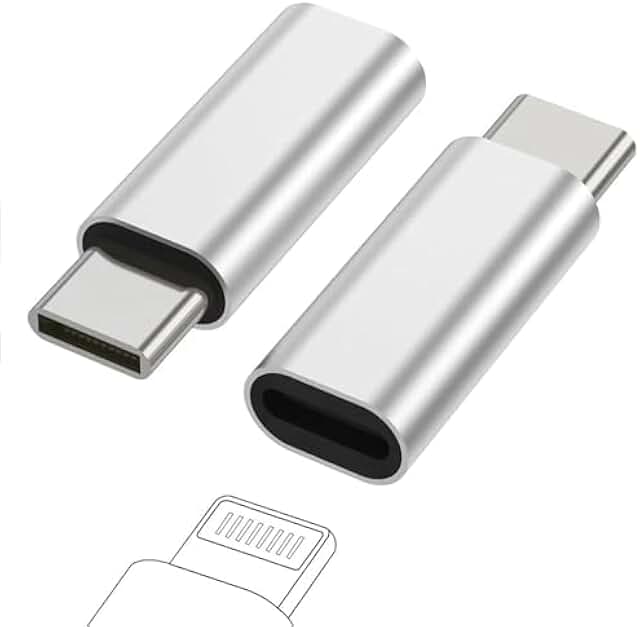 Two Lightning to USB-C adapters for fast charging and data transfer