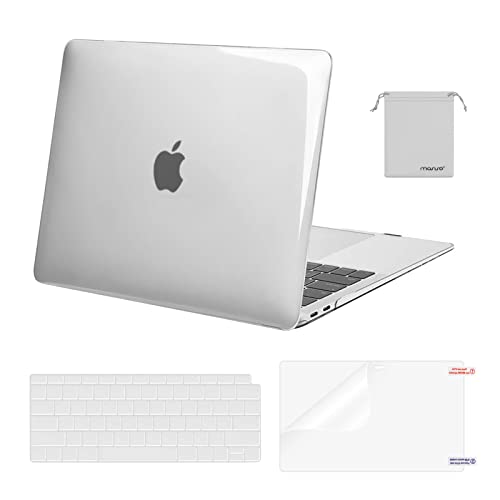 Compatible with MacBook Air 13 inch Case 2022, 2021-2018 Release A2337 M1 A2179 A1932 Retina Display Touch ID, Plastic Hard Shell&Keyboard Cover&Screen Protector&Storage Bag, Transparent
