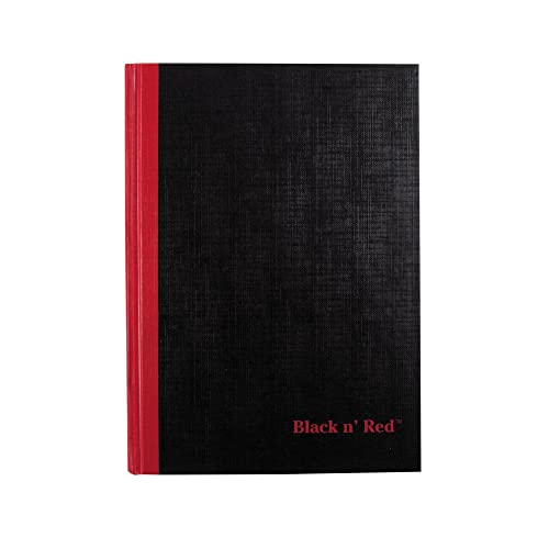 A5 Black and Red Feint Lined Notebook