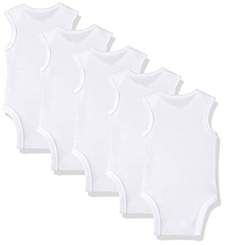 uni  baby Ultimate Flexy 5 Pack Sleeveless Bodysuits (Tanks) Bodystocking, White, 6-12 Months US