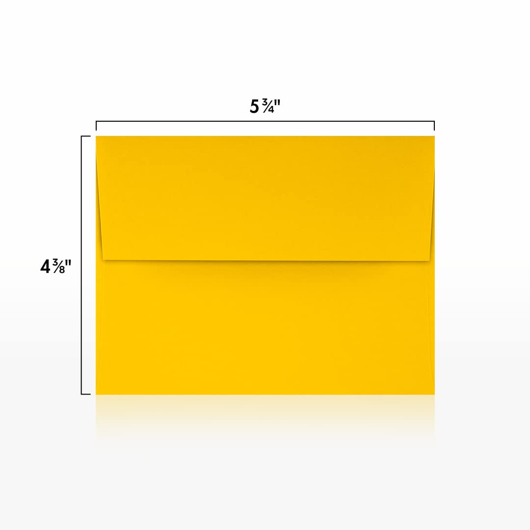 Yellow A2 Invitation Envelopes, 250 Pack
