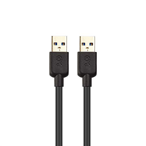 Long USB 3.0 Cable 10ft, USB to USB Cable/USB A to USB A Cable/Male to Male USB Cord/Double USB Cord in Black