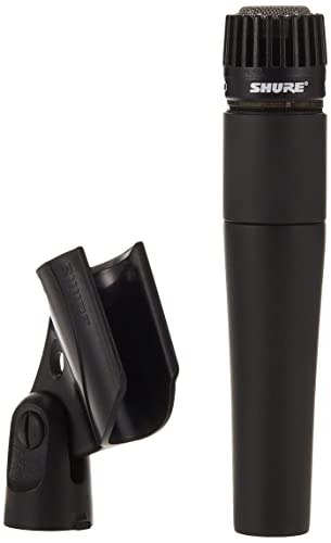 SM57-LCE Cardioid Dynamic Instrument Microphone with Pneumatic Shock Mount, A25D Mic Clip, Storage Bag, 3-pin XLR Connector, No Cable Included (SM57-LC), Black