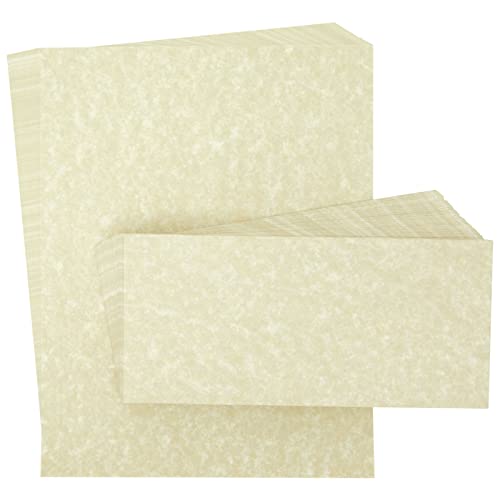 Cream Textured Stationery Set with Envelopes, 96 Sheets