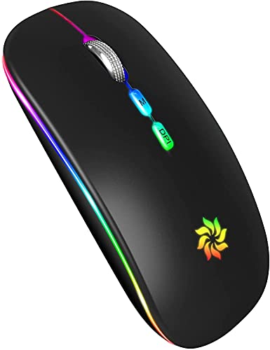 Wireless LED Mouse, Slim, Rechargeable, 2.4G, for Laptop and Tablet
