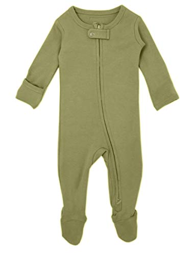 Uni  Baby  Zippered Footed Overall (0-3 Months, Sage)