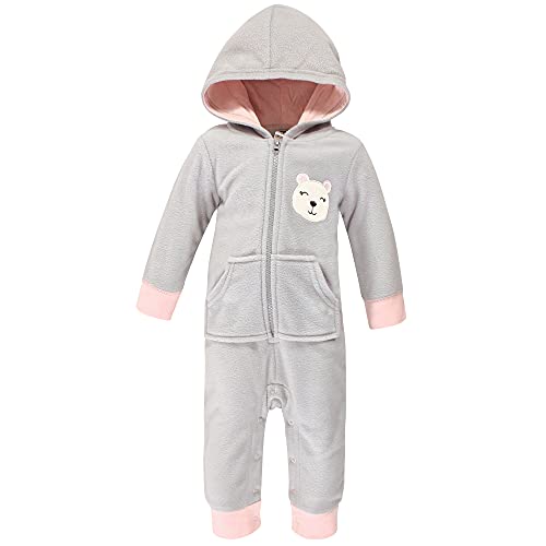 Uni   and Toddler Fleece Jumpsuits, Coveralls, and Playsuits Girl  Bear, 0-3 Months