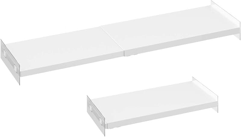 Expandable metal shelf dividers for closet and pantry, 2-pack