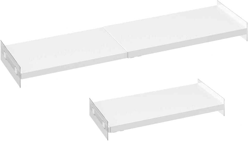 Expandable metal shelf dividers for closet and pantry, 2-pack