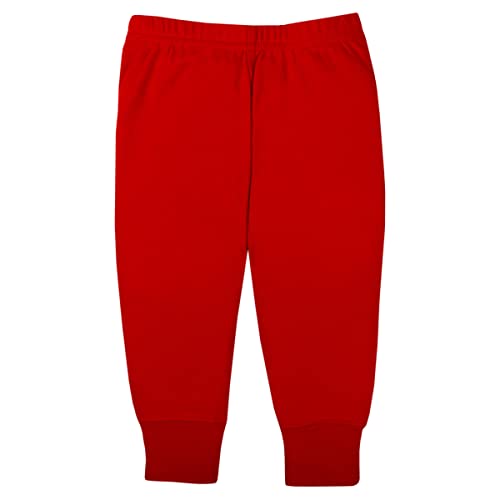 unisex  Pure  Cotton Pull on Jogger Pants, 1 Pack Pants, Red, 0-3 Months US