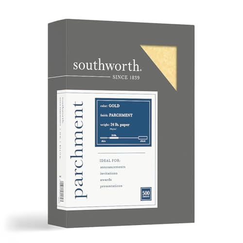 Gold Parchment Specialty Paper, 8.5 x 11, 24 lb, 500 sheets