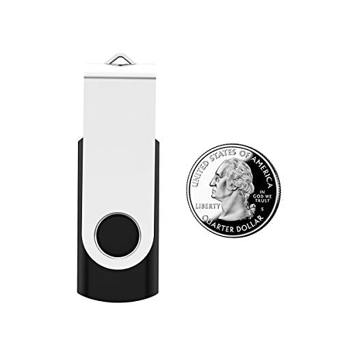 10 Pack 128MB USB 2.0 Flash Drives Bulk Pack USB Thumb Drives Memory Stick Jump Drive Pen Drives with LED Indicator (128 MB, 10pcs, Black)