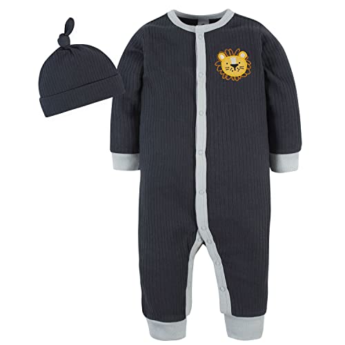 Baby Boys  2-Piece Coverall   Hat Set, Lion, 0-3 Months