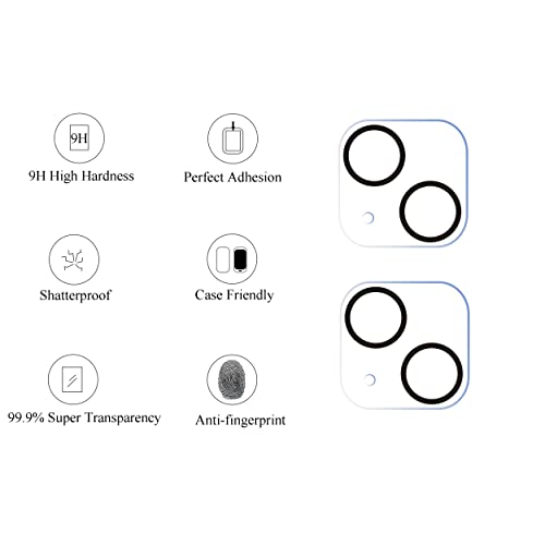 Camera Lens Protector for iPhone 13 6.1" iPhone 13 Mini 5.4",Tempered Glass,9H Hardness,Ultra HD,Anti-Scratch,Easy to Install,Case Friendly [Does not Affect Night Shots]