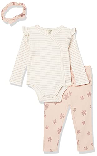 baby girls  Girls' 2pcs. Set Pants, Rose Smoke Floral, 0-3 Months US