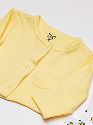 baby girls and Cardigan Casual Dress, Yellow Floral, 0-3 Months US