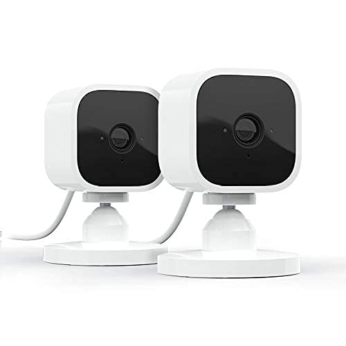 Mini indoor plug-in smart camera with 1080p HD video and night vision (White), 2-pack