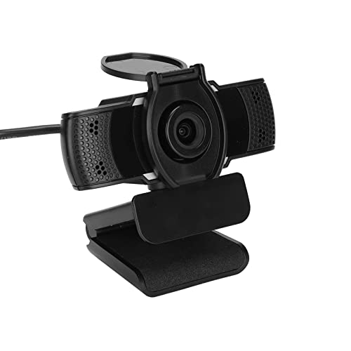 1080P Web Camera,HD Webcam with Microphone,USB 2.0 Computer Camera with Cover,Plug and Play,360 Degree Rotation,for Skype,Conference,Video Calling,etc(Black)