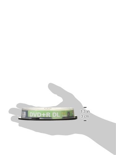 10 DVD+R DL for Data 8.5GB 8x Speed Dual Layer Inkjet Printable Discs