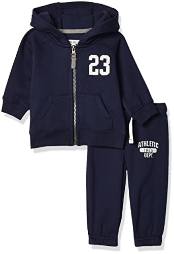 Carter s baby boys Fleece Hoody and Pants Set, Navy, 3 Months US