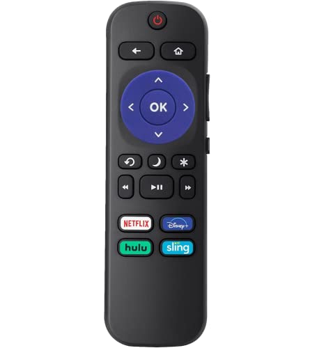 Replacement Remote Control for Onn Roku TV/TCL Roku TV/Element Roku TV/Hisense Roku TV Remote with Netflix Disney Plus HULU SlingOnly Works with Roku TV, Not for Roku Stick and Roku Box