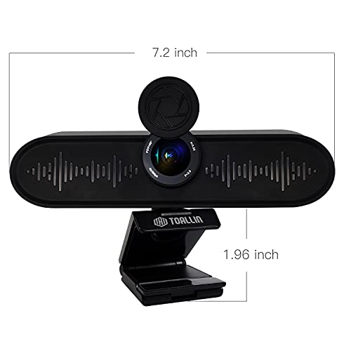 4K UHD Conference Room Webcam with 4 Microphones and Dual Speakers, All-in-One Video Conferencing Webcam with Privacy Cover, USB Conference Webcam for Small Meeting Rooms