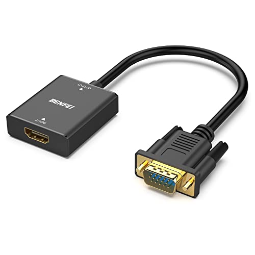 HDMI to VGA Adapter with Audio Jack for TV, PC, and More