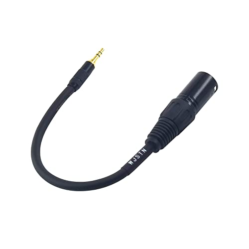 032 XLR to 3.5mm Converter Cable Unbalanced 1/8 inch Mini Stereo Jack to XLR Male Adapter Suitable for Camera, DSLR Camera, Computer Recording Equipment, etc (6in)