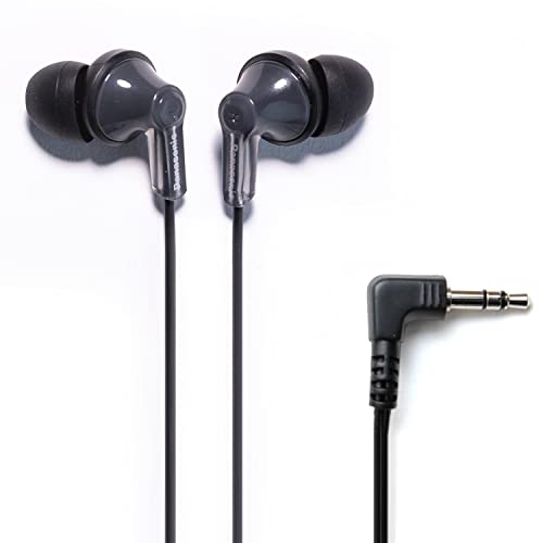ErgoFit Wired Earbuds, In-Ear Headphones with Dynamic Crystal-Clear Sound and Ergonomic Custom-Fit Earpieces (S/M/L), 3.5mm Jack for Phones and Laptops, No Mic - RP-HJE120-K (Black)