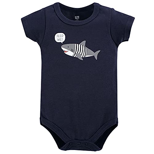 Uni   Cotton Bodysuit, Shorts and Shoe Set, Blue Shark, 3-6 Months