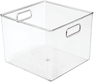 Deep plastic storage baskets with handles, 2-pack