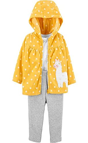 Infant Girls 3 Piece Cardigan Set- Llama- Infant Sizes (0-3 Months)