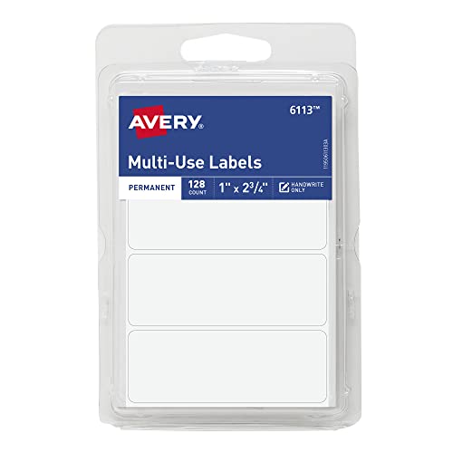 All-Purpose Labels 1 x 2.75 Inches White Pack of 128