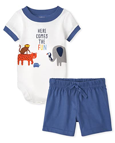 The Children s  Baby Boys Sleeve Bodysuit and Shorts Set, Fun Safari, 3-6 Months