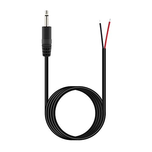 (6 ft) Replacement 3.5mm Male Plug to Bare Wire Open End TS 2 Pole Mono 1/8" 3.5mm Plug Jack Connector Audio Cable Repair