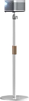 White Pico Projector Stand with Metal Base and Adjustable Angle