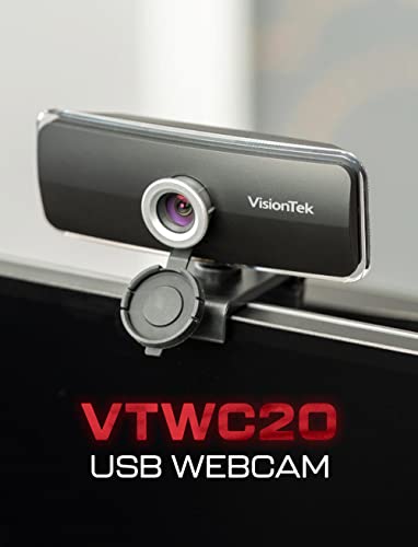 VTWC20 Full HD (1080P 30FPS) Webcam, for Windows, Mac, Linux, & Chromebook, Computer Video Camera W/Digital Microphone, Fixed Focus Lens W/Auto Focus, Privacy Cover, 77 Degree Viewing Angle