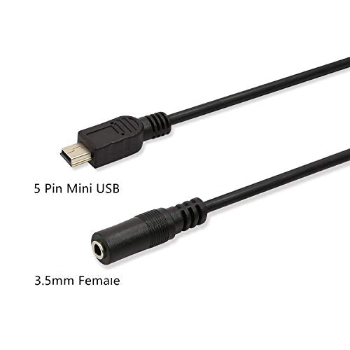 3.5mm Female to 5 Pin Mini USB Male Microphone Adapter Cable