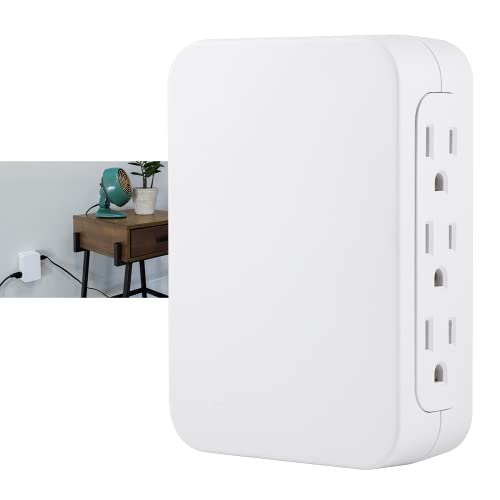 Pro 6-Outlet Surge Protector Wall Tap Adapter White