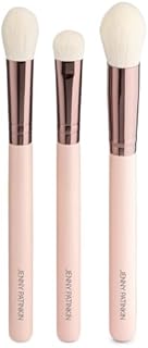 3-piece makeup brush set for blending, concealing, and highlighting