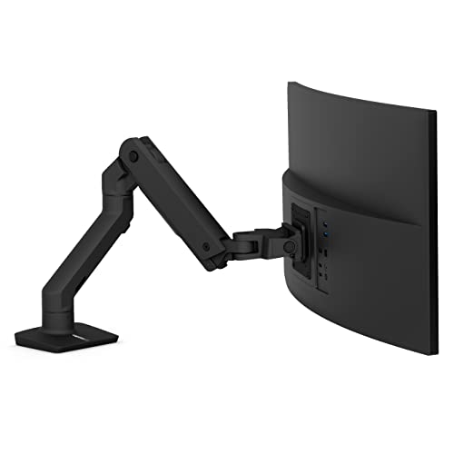 '- HX Single Ultrawide Monitor Arm, VESA Desk Mount - for Monitors Up to 49 inches, 20 to 42 lbs, Less Than 6 Inch Display Depth - Matte Black
