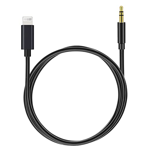 (Apple MFi ) iPhone AUX Cord for Car Stereo,Lightning to 1/4 Inch Audio Cable,3.3ft, Headphone Jack Adapter Male Aux Stereo Audio Cable Compatible for iPhone 13/12/11/XR/X/8/7 (Black)