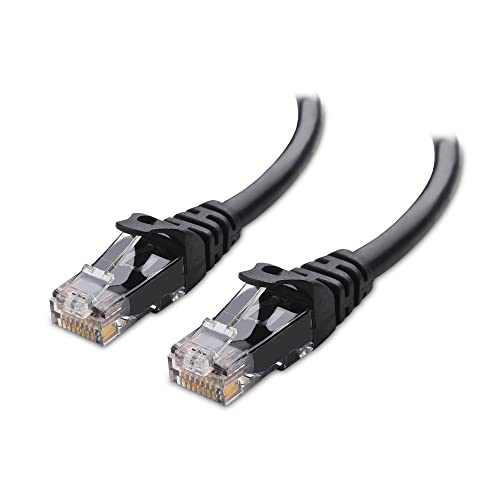 10Gbps Snagless Long Cat 6 Ethernet Cable 50 ft (Cat 6 Cable, Cat6 Cable, Internet Cable, Network Cable) in Black