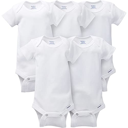 Baby 5-Pack Variety Onesies Bodysuits (White, 0-3 Months)